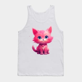 Cute Pink Kitten Tank Top